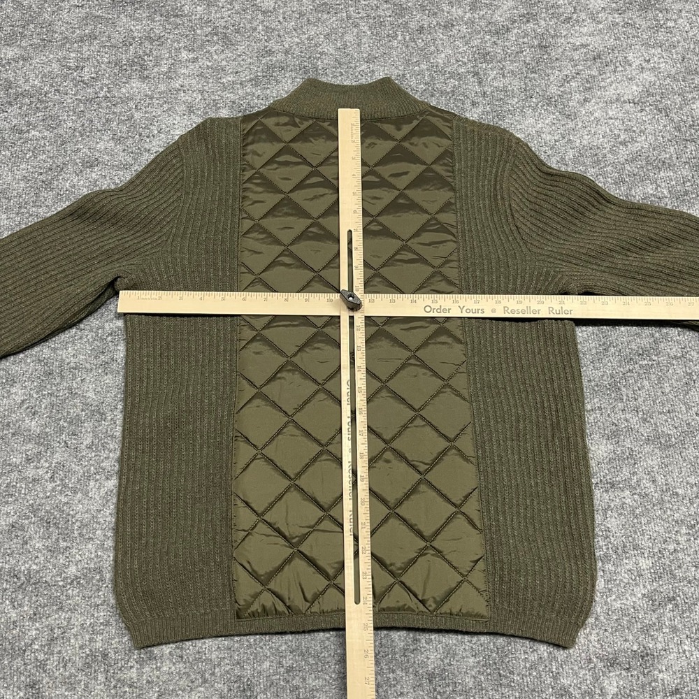 NEW Barbour Jacket Women Size 18 Olive Green Sporting Wool Knit Quilted Full Zip - Picture 11 of 13